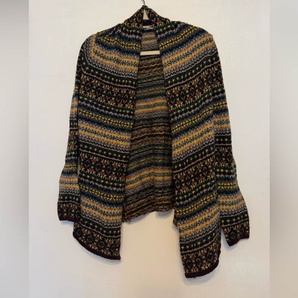 Ruff hewn wool blend fair isle Multicolor Knit Cardigan